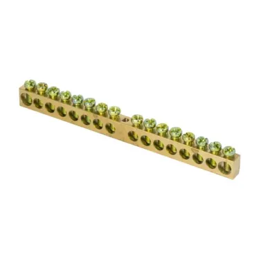 Шина PEN ноль-земля 8х12мм 16 отверстий латунь крепеж по центру PROxima