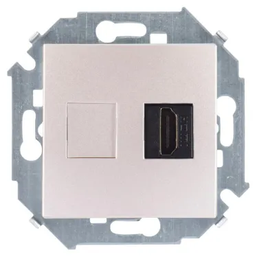 Розетка 15 HDMI шампань