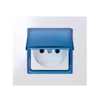 Вставка с крышкой для розетки в 2701610-.., ...620-..., 630-..., 640-030, S27Pl, синий прозрачный