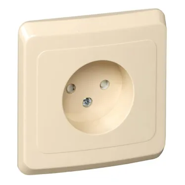 ЭТЮД Розетка скрытая без заземления со шторками бежевая