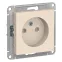 Розетка ATLASDESIGN без заземления со шторками 16А механизм бежевый