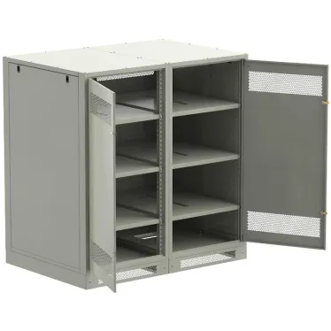 Шкаф LINEA B (пустой) 1450х1400х950мм двустворчатая металлическая дверь серый