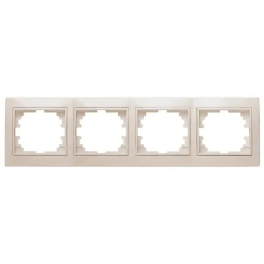 Рамка на 4 поста гор., СУ, Plano, сл.кость, 1-504-02