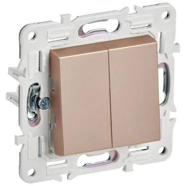 SKANDY Выключатель 2-клавишный 10А SK-V04Sa песочный IEK