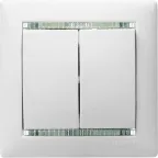 VALENA Выключатель двухклавишный в рамку белый