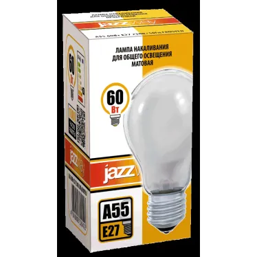 Лампа накаливания A55 240V 60W E27 frosted (БМТ 230-60-5)