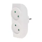 Двойник электрический 10А вертикальный без заземления, белый