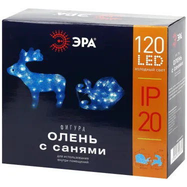 Фигура LED Олень с санями, 220V ENIOF - 11