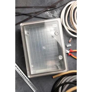 Бокс пластиковый с монтажной платой прозр. дверь 400х300х170 мм IP65 PROxima