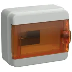 Корпус пластиковый навесной на 8 модулей КМПн-8 IP65 TEKFOR оранжевая прозрачная дверь