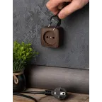 Розетка 1-местная ОП Минск 10А без заземления темное дерево