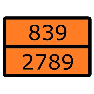 Знак для маркировки опасных грузов ''Номер ООН 839/2789'' ГОСТ Р 52290-2004 300х400 мм, пленка самоклеящаяся ГОСТ 19433-88