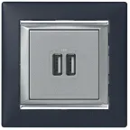 VALENA Розетка двойная USB алюминий