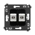 Avanti Компьютерная розетка RJ-45 без шторки в стену, кат.5e двойная экранированная, Черный квадрат