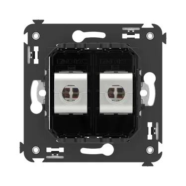 Avanti Компьютерная розетка RJ-45 без шторки в стену, кат.5e двойная экранированная, Черный квадрат