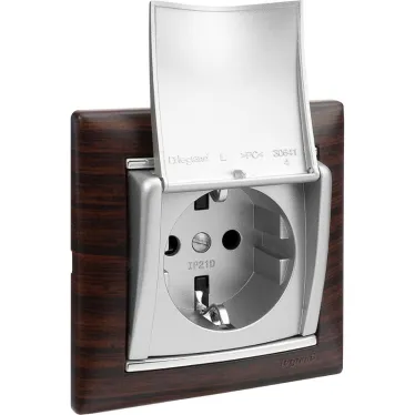 VALENA Рамка 1 пост темное дерево/серебро