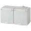 Розетка 2х2P+E гориз. IP65, 16A-250В, ОУ, Эра Эксперт, серый, 11-2603-03