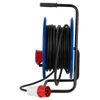 Удлинитель силовой IND380-RM-3e-5x2,5-20m-IP44 380В на катушке 3 розетки 1xCEE 5P 2xSCHUKO 20м КГ 5х2,5 32А IP44