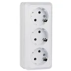 Розетка Рим 3-местная 16А с заземлением белая