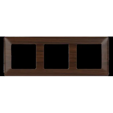 Valena LIFE Рамка 3 поста темное дерево универсальная
