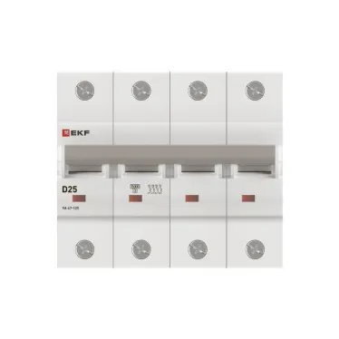 Автоматический выключатель ВА 47-125 4P 25А (D) 15кА PROXIMA  | mcb47125-4-25D | EKF