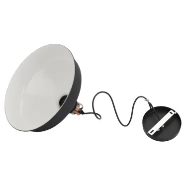 Светильник подвесной декоративный PL2 BK/RC E27 max 60W, d300 мм, шагрень черный/медь