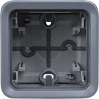 Коробка для накладного монтажа с мембранными сальниками - Программа Plexo - серый - 1 пост