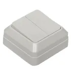 Рим Выключатель двухклавишный 10А белый