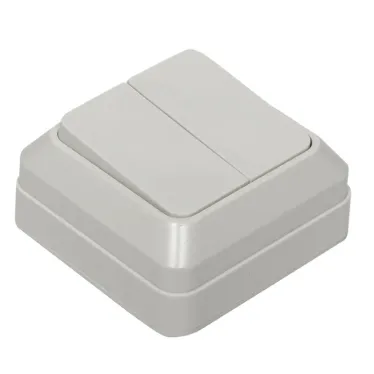 Рим Выключатель двухклавишный 10А белый