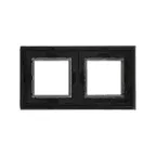 Рамка из натурального стекла, ''Avanti'', черная, 4 модуля