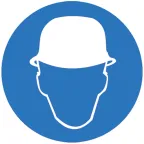 Знак М 02 ''Работать в защитной каске (шлеме)'' ф200 мм, пластик ГОСТ Р 12.4.026-2001