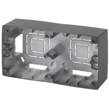 Коробка накладного монтажа 2 поста, Эра12, графит 12-6102-12