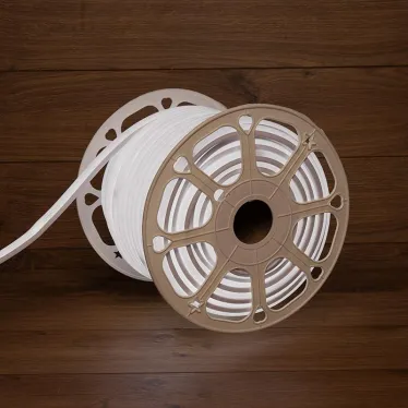 Гибкий неон 16х16мм, форма D, 144 LED/м БЕЛЫЙ 230В 50м (c комплектом подключения)