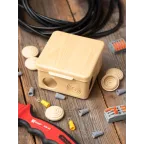 Коробка распаячная КМР-030-031 с крышкой (83х83х54) 7 мембранных вводов светлое дерево IP54 PROxima