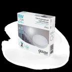 Светильник светодиодный ДБП 8 Вт 670 лм 4000К AC 220В Белый IP40 круг D135х32мм Пластик ЖКХ с оптико-микроволновым датчиком движения HALL Gauss