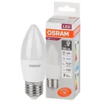 Лампа светодиодная LED 7 Вт E27 6500К 560Лм свеча 220 В (замена 60Вт) OSRAM
