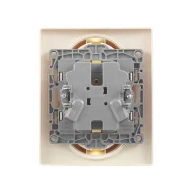 ETIKA Розетка двойная с заземлением без шторок слоновая кость