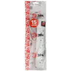 Удлинитель электрический U-5s-1,5m-2x1 без заземления c выключателем 5 розеток 1,5м ПВС 2x1мм2 10А