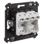 Avanti Выключатель двухклавишный в стену, ''Ванильная дымка''