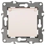 Розетка 2P+E Schuko со шторками с крышкой, 16A-250В, Эра12, слоновая кость, 12-2103-02