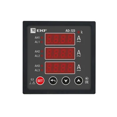 Амперметр AD-723 цифровой на панель (72х72) трехфазный PROxima