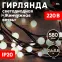 Светодиодная новогодняя гирлянда ЕNIG - 24 Жемчужная ветвь, нить, 2,4 м, холодный свет, 72 LED