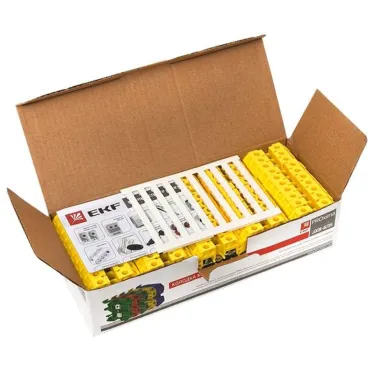 Клемма винтовая JXB- 6мм.кв желтая