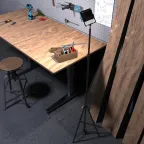 Тренога напольная для установки кольцевого светильника черный Ring