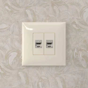 Avanti Компьютерная розетка RJ-45 без шторки в стену кат.5e двойная экранированная Ванильная дымка