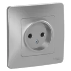 BLANCA скрытой установки розетка без заземления без шторок 16А, 250В, алюминий