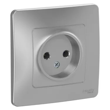 BLANCA скрытой установки розетка без заземления без шторок 16А, 250В, алюминий