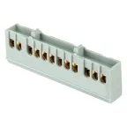 Шина фаза L (6х9мм) 12 отверстий латунь серый изолированный корпус на DIN-рейку PROxima