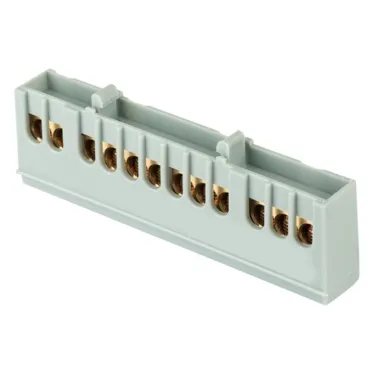 Шина фаза L (6х9мм) 12 отверстий латунь серый изолированный корпус на DIN-рейку PROxima