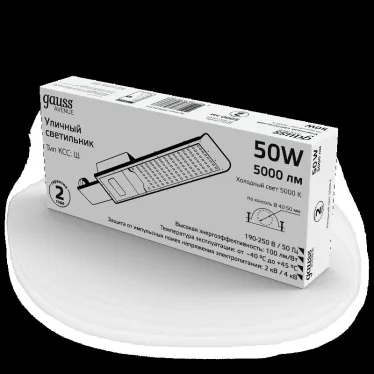 Светильник уличный консольный ДКУ 50 Вт 5000 лм 5000К AC 220В IP65 355х155х57мм широкая КСС Ш Avenue Gauss